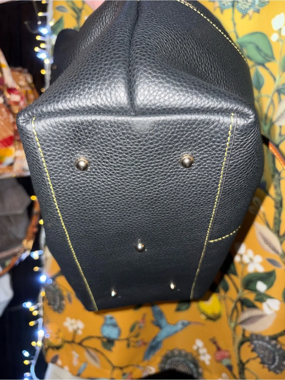 Dooney And Bourke Pebble Leather Black Dawson Satchel Purse